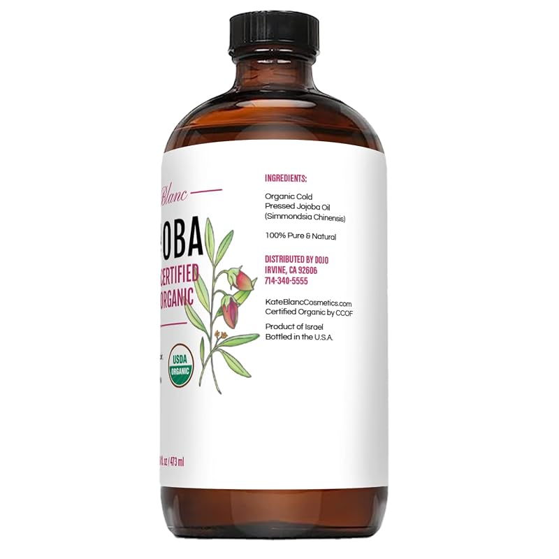 Organic Jojoba Oil for Hair, Skin & Face - 16 Fl Oz with Pump (Variation: 16 Fl Oz, Pack of 1)