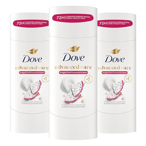 Dove Advanced Care Antiperspirant Stick 2.6 oz Pack of 3 - Dragon Fruit & Coconut