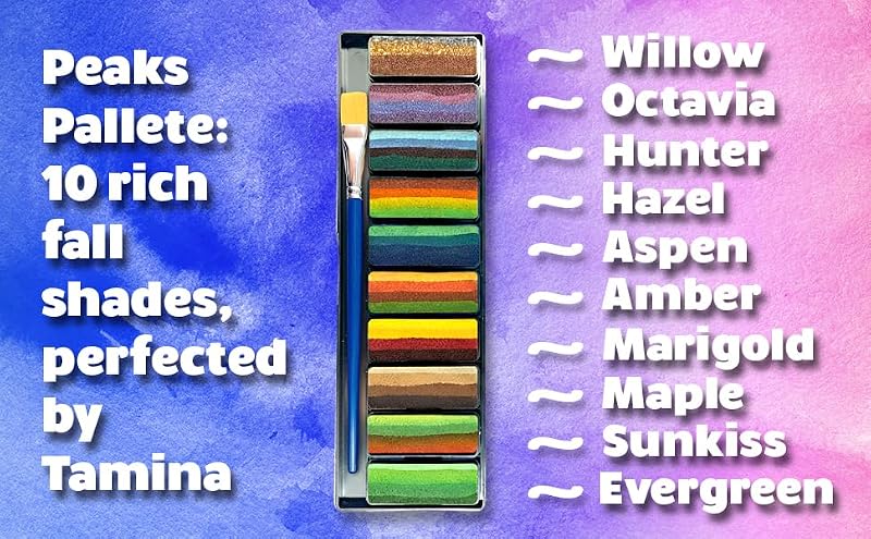 Kraze FX Peaks Face Paint Palette - 10 Metallic & Earth Tones for Festival Body Art, Travel Size
