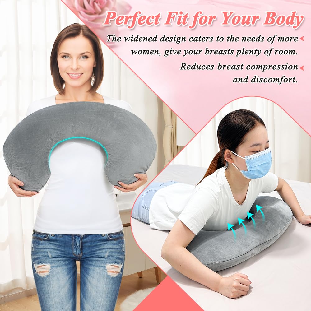 KAAMOS Breast Pillow for Massage Table Massage Breast Bolster Pillow for Sleeping Massage Wedge Bolster Stomach Sleepers Chest Pillow Breast Support Pillow Feminine Massage Pad for Spa Salon