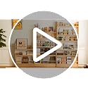 Wood 5-Tier Behind The Door Bookshelf - Natural Finish, Farmhouse Style