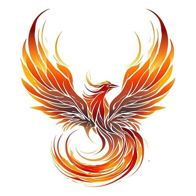 6 Sheets Temporary Fake Tattoos for Men Adults Flying Phoenix Fire Bird Abstract Rising Wing Temporary Fake Tattoo for Women Neck Arm Chest for Woman