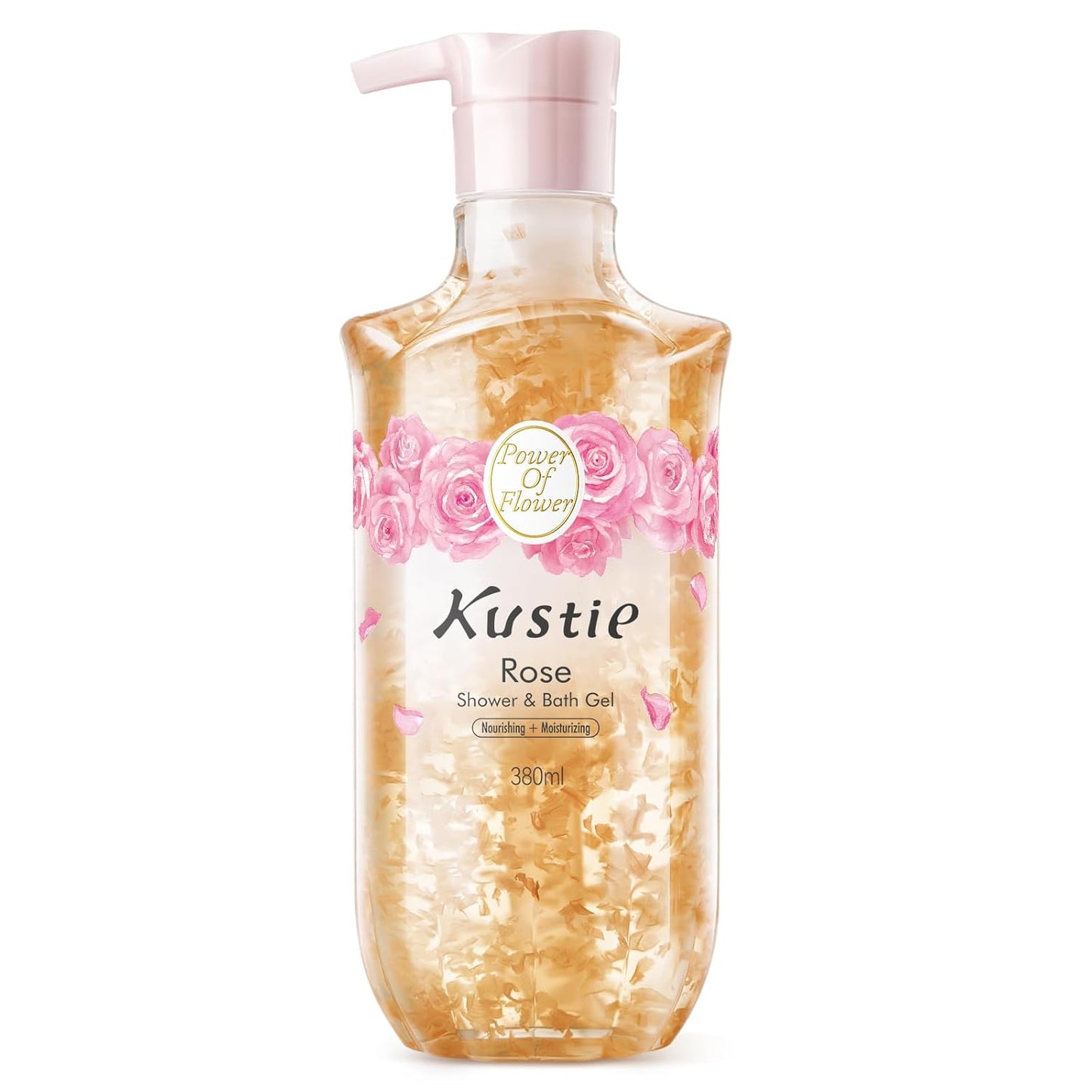 Rose Oil Anti-Aging Body Wash with Real Petals | Deep Moisturizing Shower Gel for Dry Skin, 16.9 fl oz