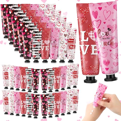 Siifert 48-Pack Valentine Hand Cream Gift Set, 30ml Each – Heart Moisturizing Lotion for Women & Friends, Bulk Gift Basket