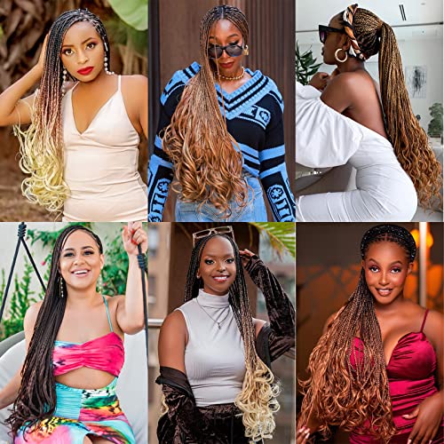 Pre Stretched French Curl Braiding Hair 14 Inch T30# - 9 Packs for Box Braids & Crochet Styles