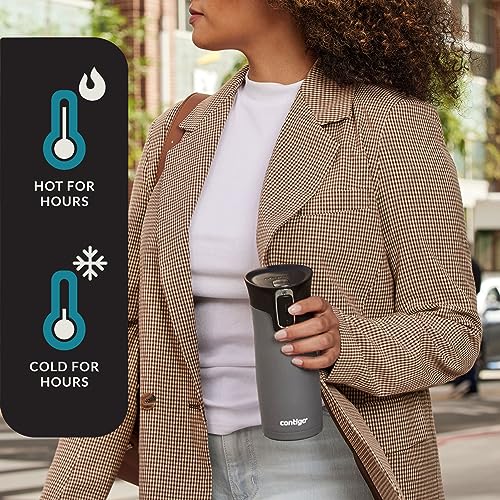 16oz Double Pack Travel Mugs with Leak-Proof Lid - Stainless Steel Insulated, Agave & Sake Metallic