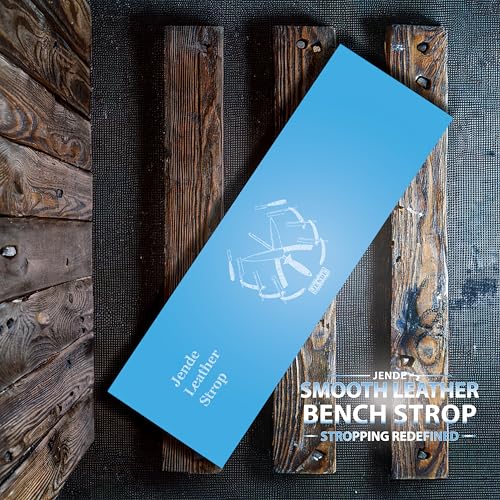 Jende 210x70mm Cow Leather Knife Strop on 3/4" thick weatherproof acrylic-Leather Knife Strop
