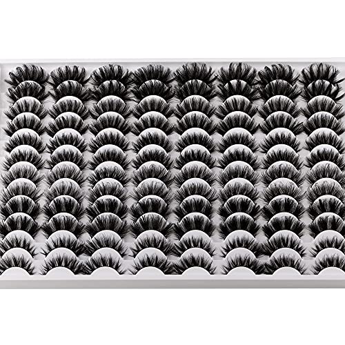 6 Style False Eyelash Set - 48 Pairs Dramatic Wispy Mink Fake Lashes Bulk