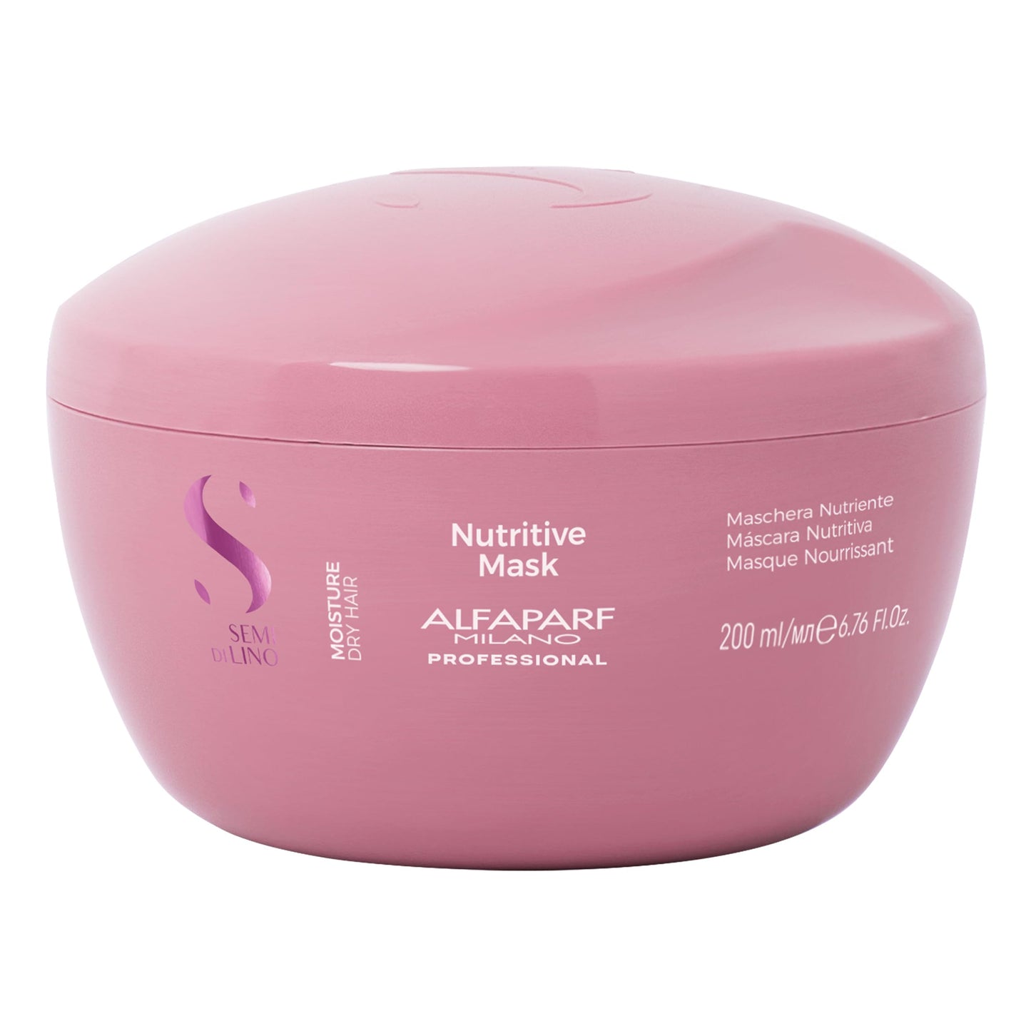 Alfaparf Milano Semi Di Lino Moisture Nutritive Hair Mask - Deep Conditioning Hair Repair Mask for Hydration & Shine - Sulfate, Paraben & Paraffin Free - Professional Quality Hair Care (6.76 oz)