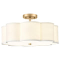 18" Gold Flower Shade Semi-Flush Mount Ceiling Light - 4x E26 Sockets