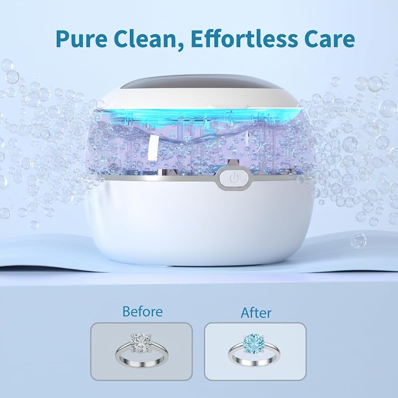 Ultrasonic Retainer Cleaner Machine 45kHz with 220ml Stainless Tank & Digital Timer