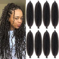 16 Inch Brown Spring Twist Hair - Pre-Fluffed Afro & Marley Twist Extensions - 8 Packs