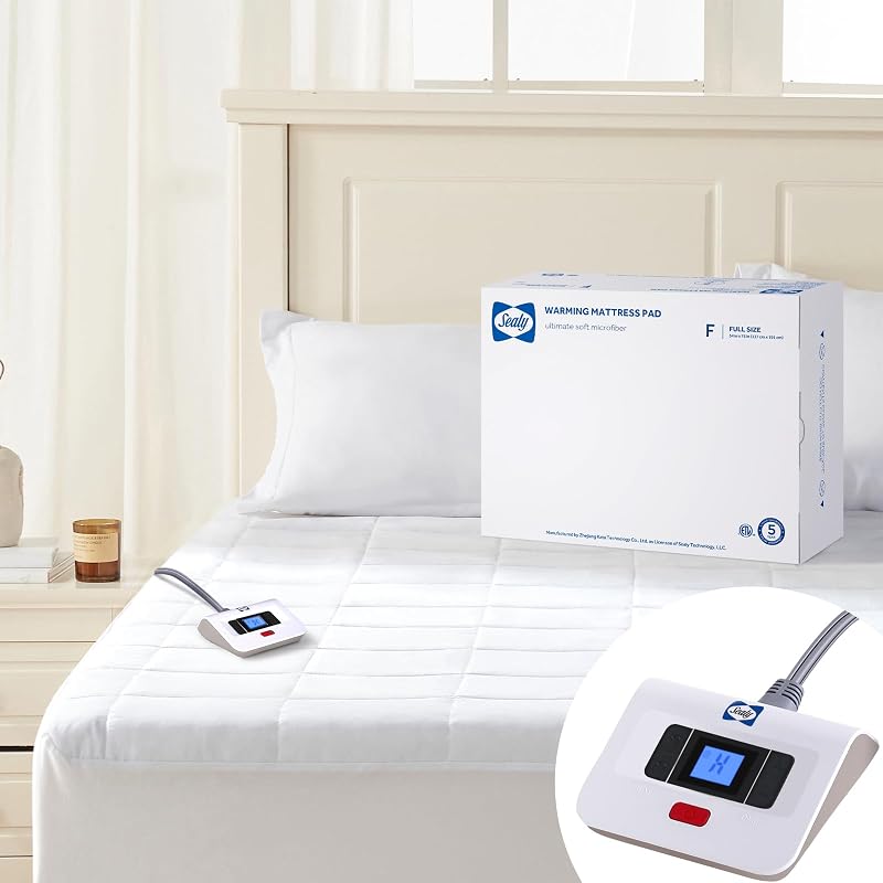 Sealy Full-Size Electric Mattress Pad, 10 Heat Settings, Machine Washable (Variation: Full)