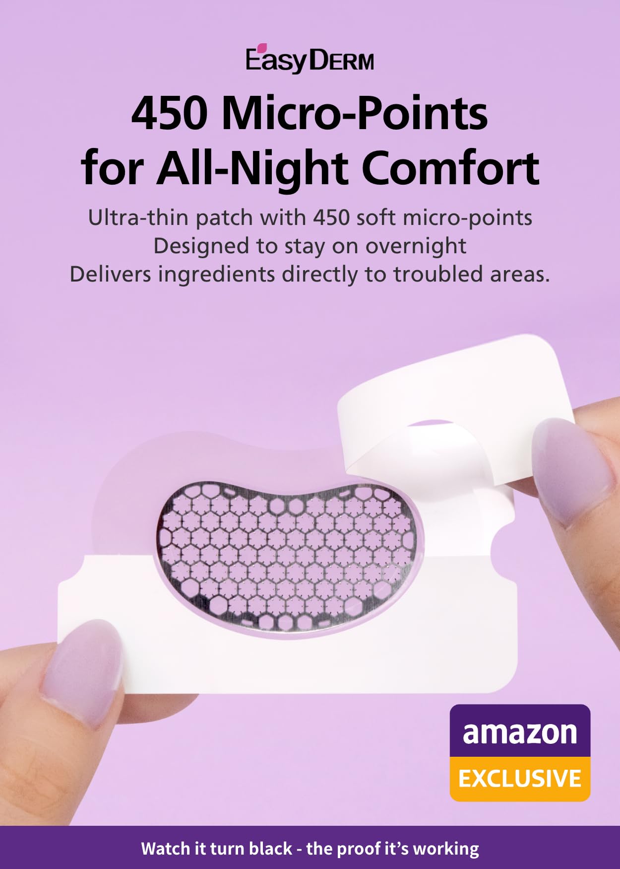 EasyDerm Quick Calming Magnesium Patches WIDE – 2 Large Face Acne Patches for Breakouts, TikTok Viral Microdot, With Bonus CICA Mini Ampoule