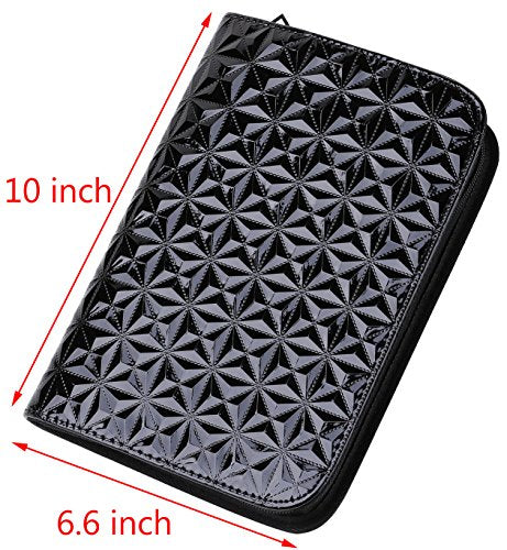 Large Hair Stylist Shears Holder Case - Black PU Leather Salon Tool Pouch & Holster
