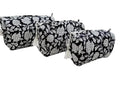 Boho Floral Quilted Toiletry & Makeup Bag Set - Model 09 - Waterproof Organizer
