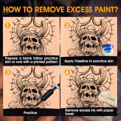 50Pcs Double-Sided Tattoo Practice Skins - Realistic Skin-Like Feel, Reusable, 7.5 x 5.7 Inches