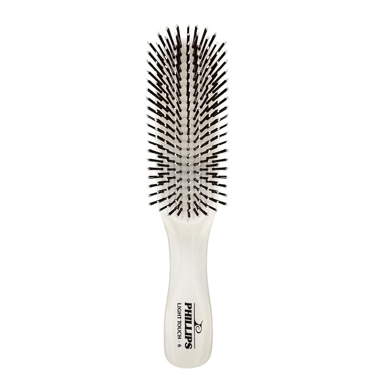 Light Touch Detangling Hair Brush Full Size Ivory White - 7.75In, 186 Tufts