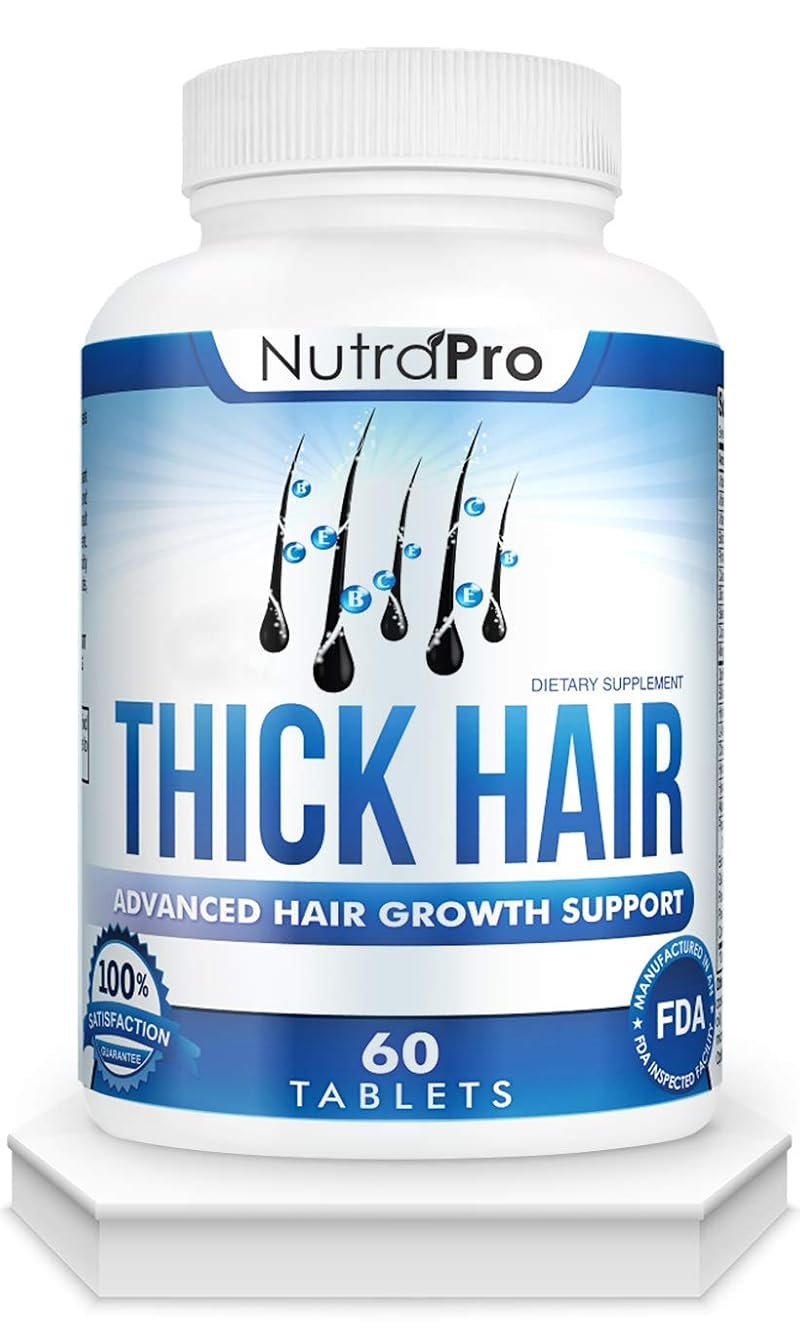NutraPro Thick Hair Growth Vitamins 60 Count – Biotin, Keratin & Collagen Hair Pills