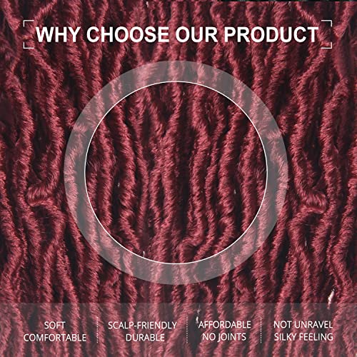 Faux Locs Crochet Hair Burgundy 20 Inch - 7 Pack Soft Locs for Women