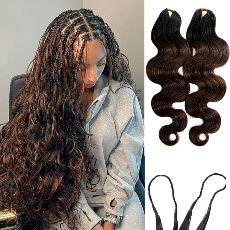 Limited Beauty 120g Ombre Crochet Hair Extensions 14in — 1BT4, Dark Brown, 2 Packs