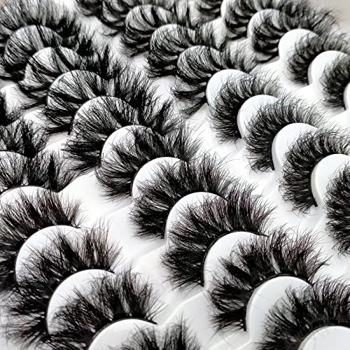 Fluffy Mink Lashes 20 Pairs Dramatic Thick Long 5D False Eyelashes 20mm 4 Styles D Curl Fake Eyelashes Pack, by Kmilro