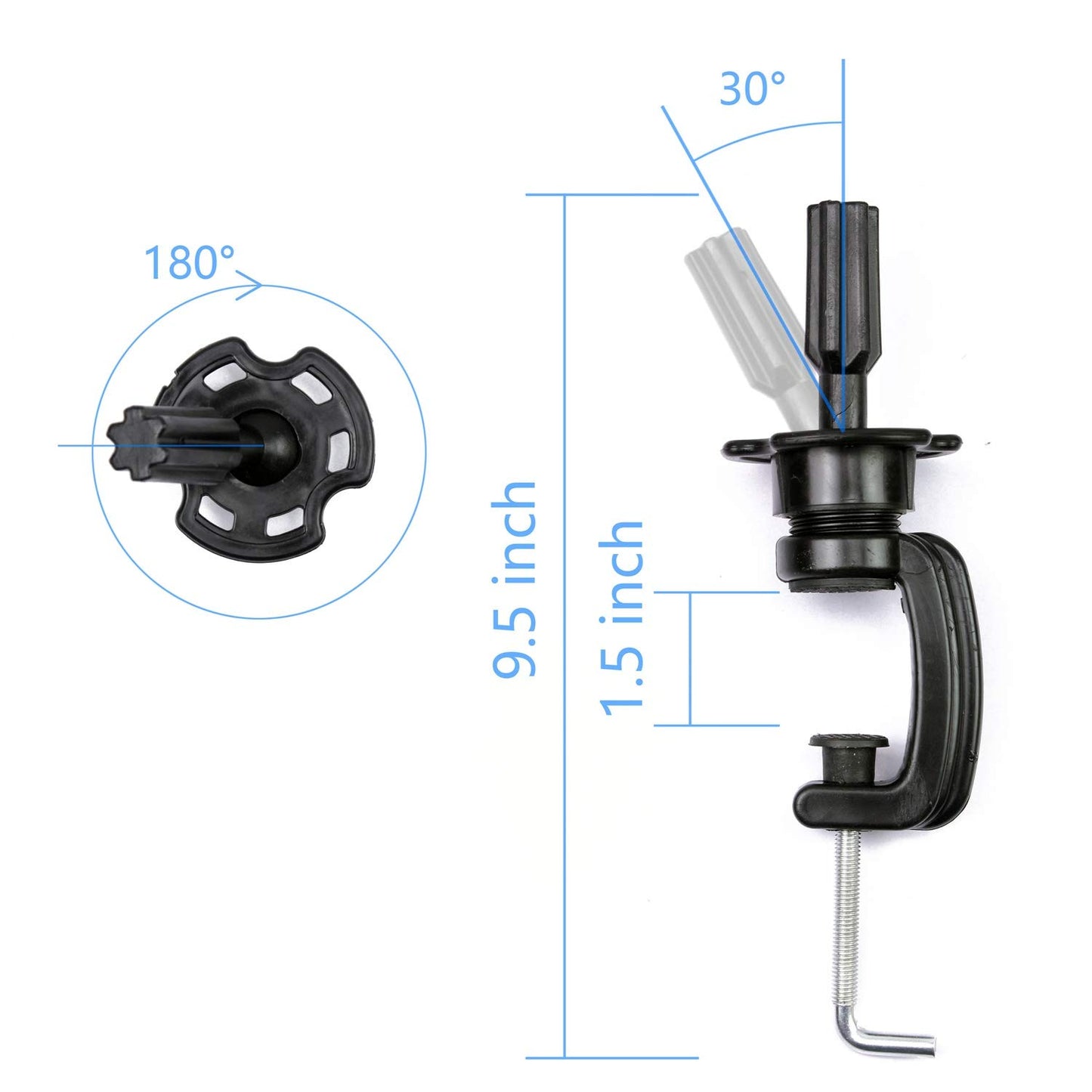 EERYA Wig Mannequin Head Stand Cosmetology Manikin Head Standard Holding Holder Clamp Stands Black (1Pc, Desktop Head Stand)