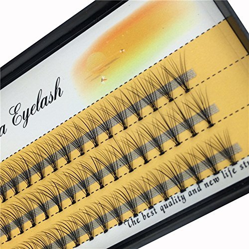 BODERMINCER 10D 60pcs Black Handmade False Eyelashes Natural Long Individual Eyelashes Extension Fake Lashes Makeup Beauty Cosmetic (6mm)