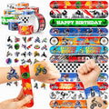 72 PCS Dirt Bike Party Favors - 48 Temporary Pre-Cut Tattoos & 24 Slap Bracelets - Fun Party Favors for Boys & Girls, Birthday Goodie Bag Fillers, Baby Shower Gifts, Classroom Rewards