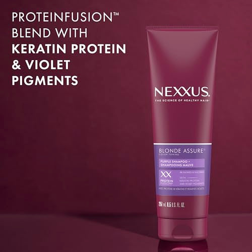 Nexxus Blonde Assure Purple Shampoo, For Blonde Hair Color Care Shampoo, Keratin Protein 8.5 oz, (Pack of 2)
