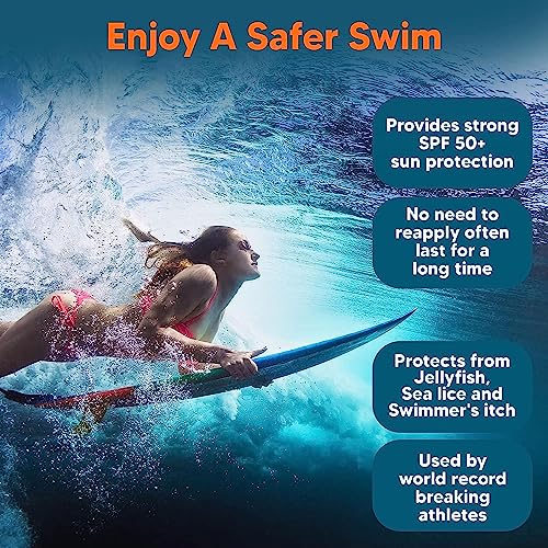 Safe Sea SPF 65+ Sport Sunscreen Lotion - 4oz Pack of 2, Jellyfish & Sea-Lice Sting Protection, Water-Resistant Biodegradable SPF Sunscreen