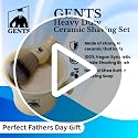 G.B.S Heavy Duty Ceramic Shaving Mug with Pommel Handle - 3 Oz Ivory with Natural Soap