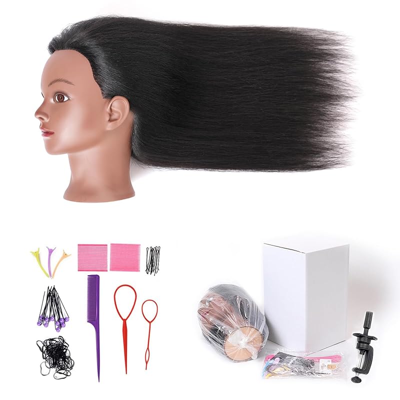 SOPHIRE 16" 100% Real Hair Mannequin Head with stand, Hairdresser