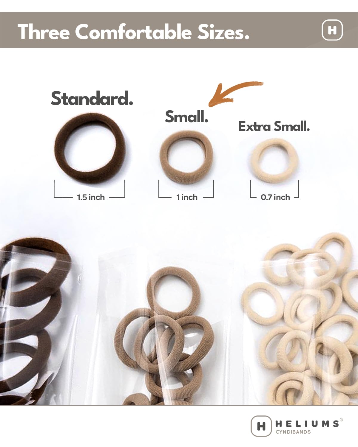 Heliums Small Soft Hair Ties - Blonde - 1 Inch Mini Nylon Bands, No Damage Ponytail Holders for Kids, Braids, and Thin Hair - 30 Count