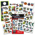 Transformers Temporary Tattoos Party Pack Bundle - 75 Tattoos for Kids Plus Rex-Man Door Hanger (Party Favors)