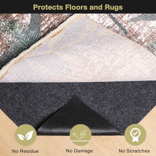 Non-Slip Rug Pad 5x7 1/8" Thick Waterproof Felt Underlay for Hardwood Floors