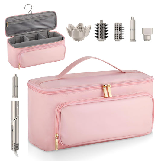 CHICECO Hair Tool Travel Bag for Shark FlexStyle Airwrap Hair Dryer and Styling Accessories Tools Storage Bag, Waterproof Travel Carrying Case Hair Tool Organizer, Gift for Women (Pink)