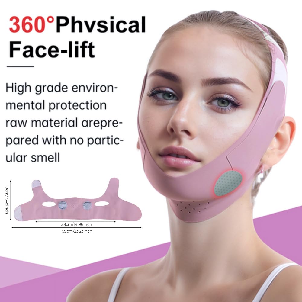 Graphene V-Line Mask Chin Up Mask V Shaped Face Mask Chin strap for sleeping, Jaw Exerciser,lilac,Medium