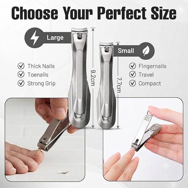 Japanese Stainless Steel Nail Clipper with Leatherette Case - Power L Variation