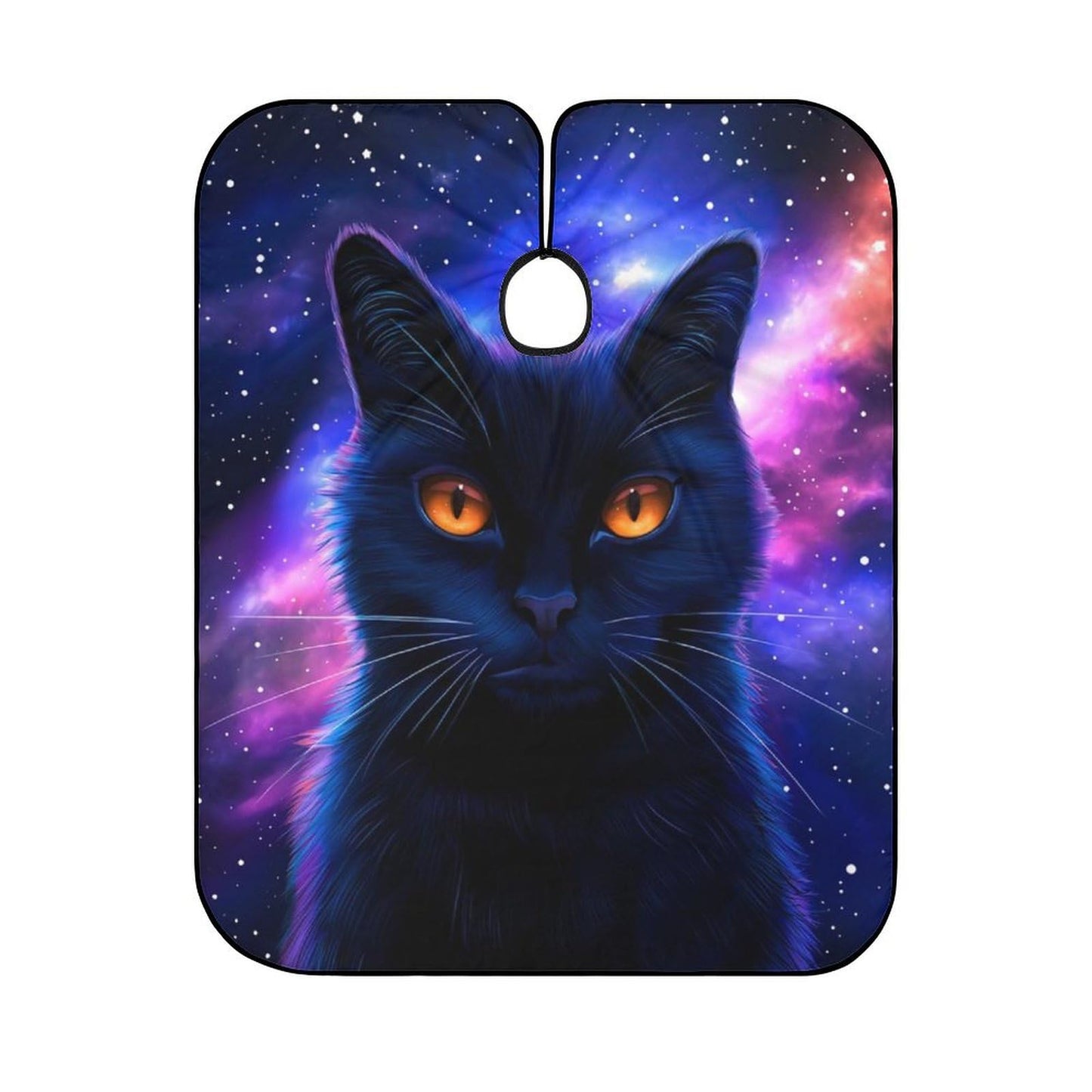 Full Coverage Hair Cutting Cape - Hairdressing Apron Cosmic Black Cat Eye Flames Burning Starry Sky Rt Hair-Cutting Gown for Makeup Artist Beautician