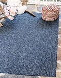 Unique Loom 5'3 x 8' Indoor/Outdoor Heathered Area Rug - Blue/Navy
