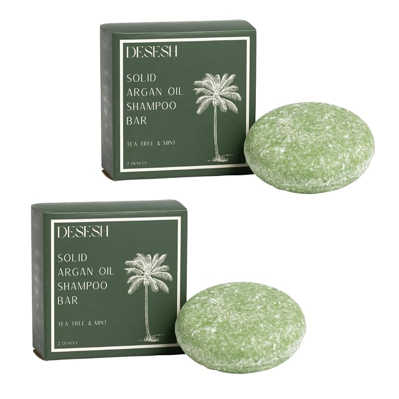 Argan Oil Solid Shampoo Bar Bundle Tea Tree & Mint – US Made, Plastic Free, Vegan & Cruelty Free