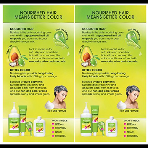 Garnier Nutrisse Nourishing Hair Color Creme 2 Pack - 72 Dark Beige Blonde (Sweet Latte) Permanent Dye