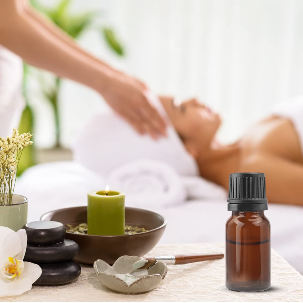 BOSMIOW 10 ml(1/3 oz) Sample Glass Bottles For Essential Oils 20 Pcs Empty Glass Dropper Vials With Orifice Reducers For DIY Perfume Aromatherapy Fragrance Cosmetic Oils (amber)