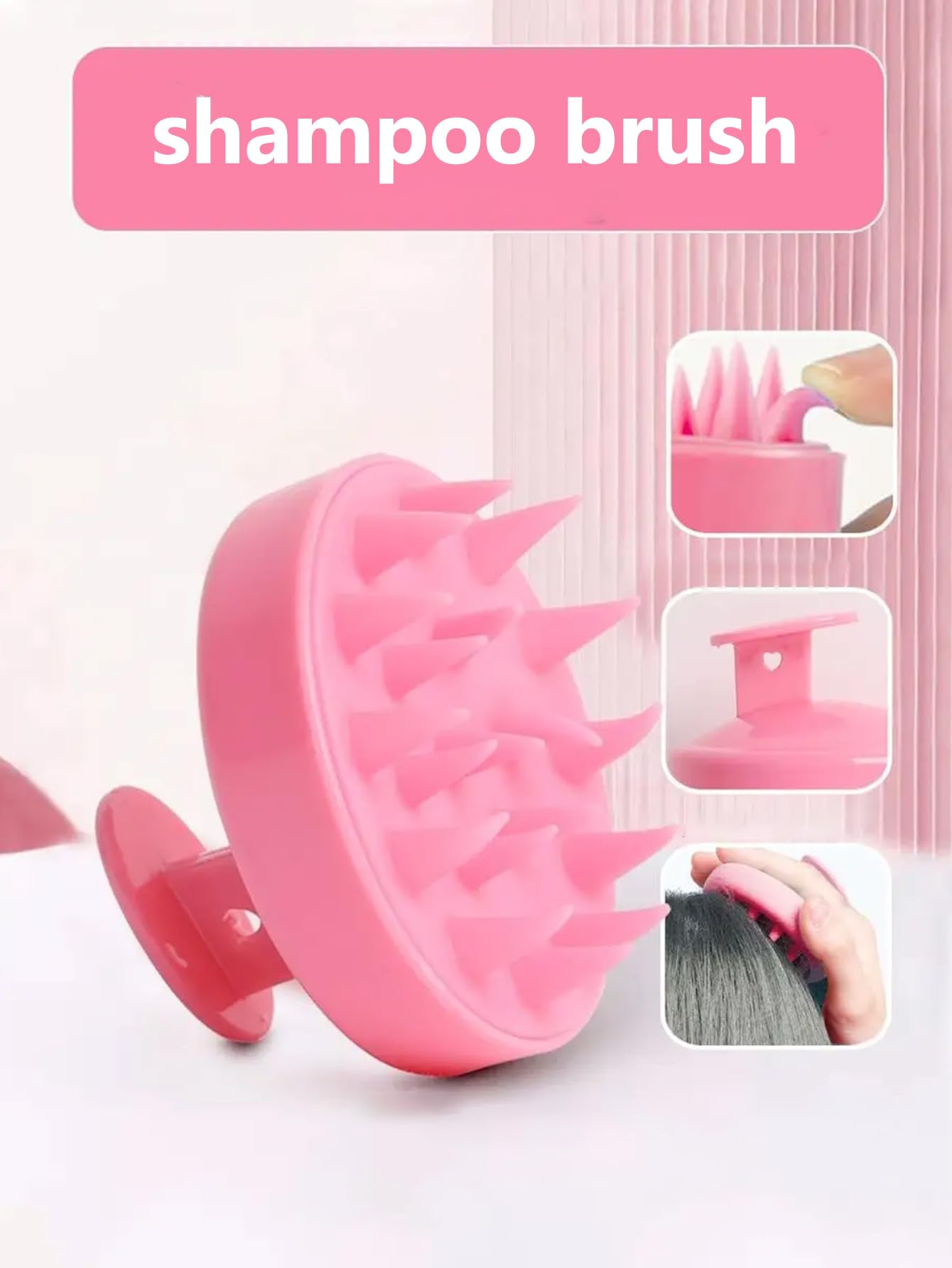 Hair Scalp Brush Continuous Spray Bottle Hair Oil Applicator Bottle for Hairstyling (Pink)