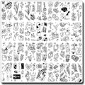 56 Sheets Temporary Tattoos for Adult - 280+ Mixed Styles Black Tiny Fake Tattoos for Hands Face Neck Shoulder