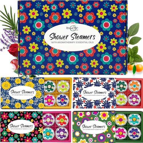 24 Shower Steamers Aromatherapy Gift Set - Organic Spa Shower Bombs for Women