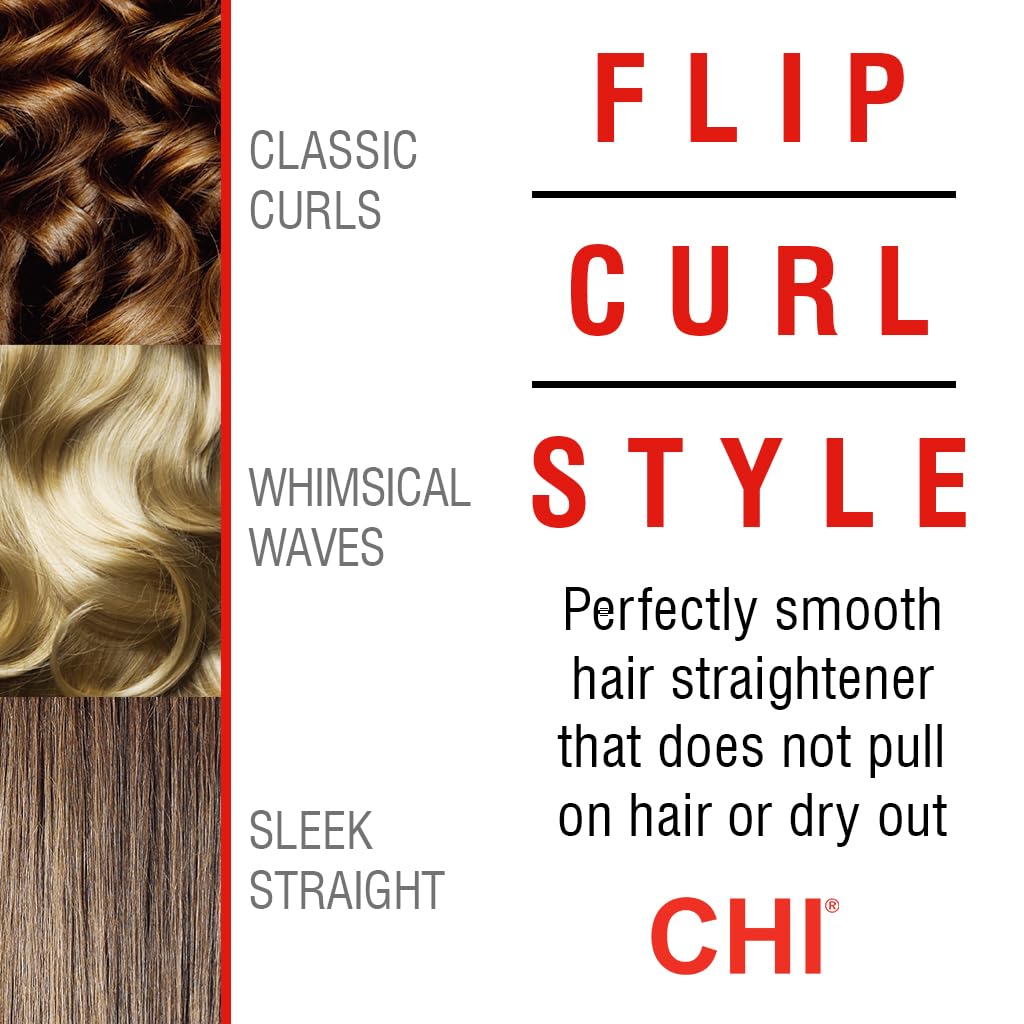 CHI Original Ceramic Flat Iron, Straightener For A Smooth Finish, Ceramic Floating Plates, Quick Heat Up, Analog On/Off Switch, 1" Black