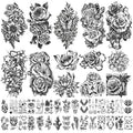 40 sheets Waterproof Temporary Tattoos Flowers Rose Butterfly Fake Tattoo Mix Style Lasting Body Art Tattoo Stickers for Women or Girls