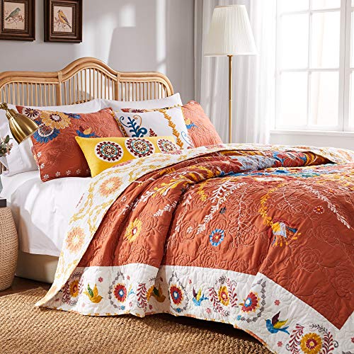 Greenland Home Barefoot Bungalow Topanga Quilt Set King Multicolor - Oversized Microfiber Cotton Bedspread